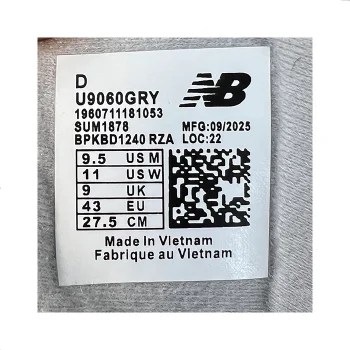 لیبل کفش نیوبالانس 9060 (U9060GRY ) رنگ طوسی